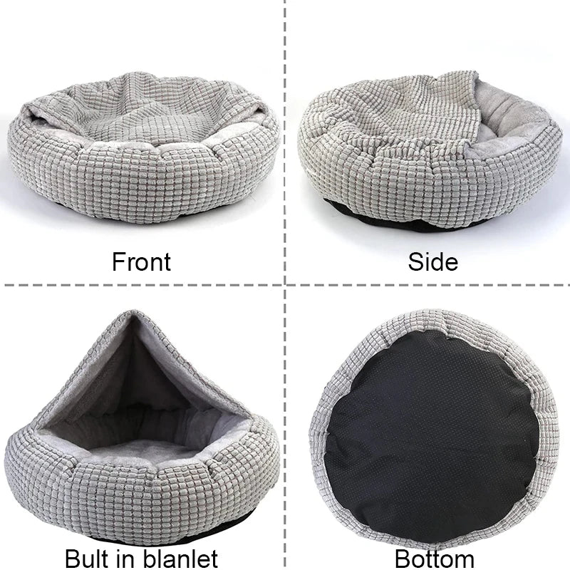 Cama Redonda Para Animais De Estimação Cão Gato Cachorro Casa Tapete Quente Cobertores De Inverno Cama Ortopédica Fofa Para Gatos E Cães, Adequada Para O Inverno