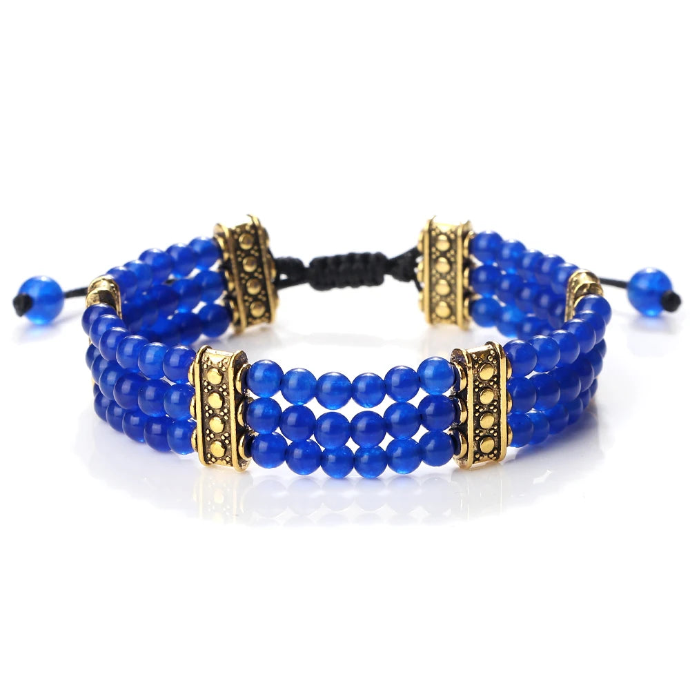 4mm Natural Stone Braided Energy Yoga Bracelet