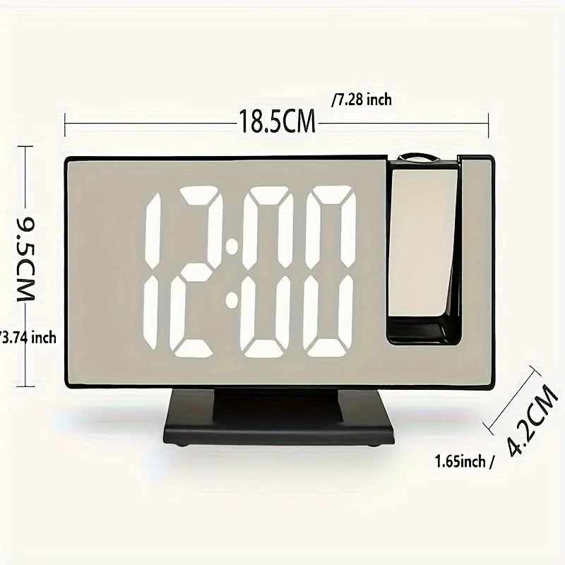 Mirror multifunctional projection alarm clock Intelligent luminous clock Bedroom large screen digital clock wall projection alar