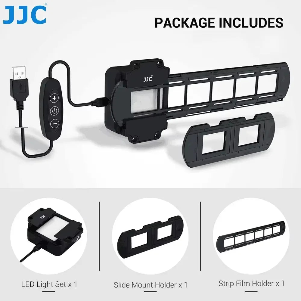 JJC 35mm Negative Film Scanning Copying LED Light Set with 10 levels Adjustable for Old Photos Negatives Converter to Digital