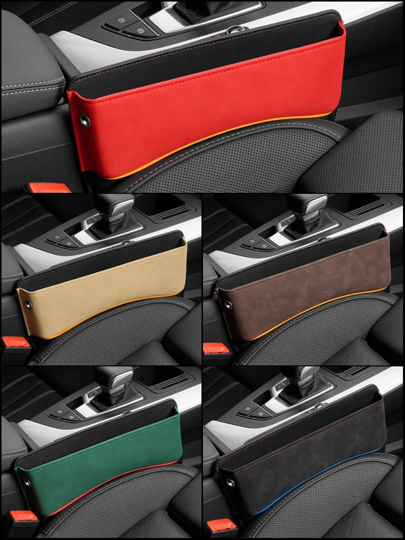 Suede Car Seat Side Storage Pocket For Car Seat Gap Filler Organizer Box Leather Car Crevice Stowing Tidy Interior Parts