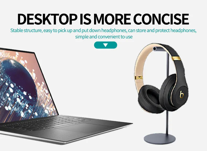 FinalCool EJZ-S1 Aluminum Headphone Stand Metal Gaming Headset Holder Hanger Solid Base DesktopOrganizerDisplayEarphone Bracket