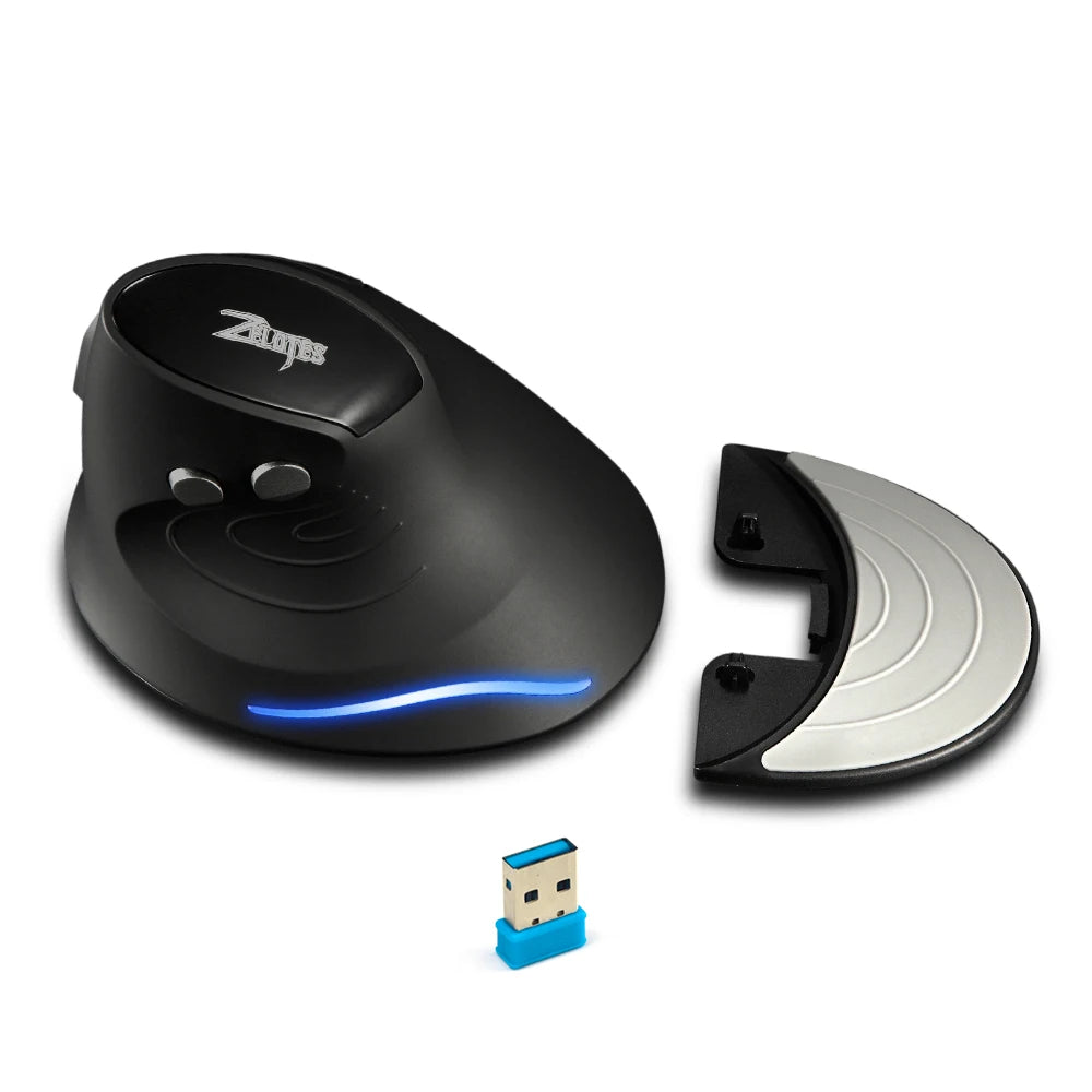 Zelotes F-17 Grip Mouse Vertical 2.4G Wireless Mouse 3-Speed DPI Adjustment Computer Laptop Gaming Mouse