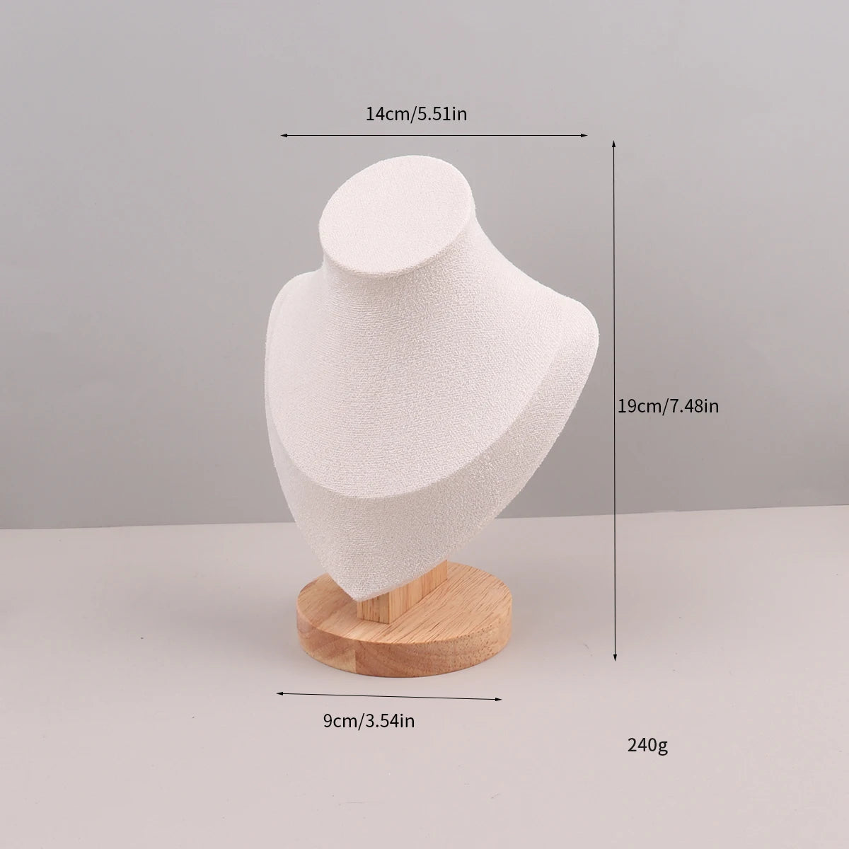 Velvet Portrait Necklace Jewelry Display Mannequin Bust Stand