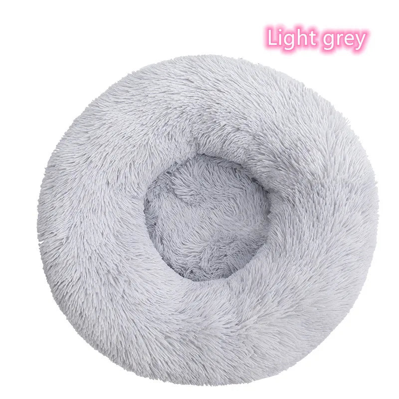 Cama Para Animais De Estimação Super Macia Para Gatos Pelúcia Tamanho Normal Lavável Cama Calmante Cama Donut Artefacto De Dormir Confortável Adequado Para O Inverno
