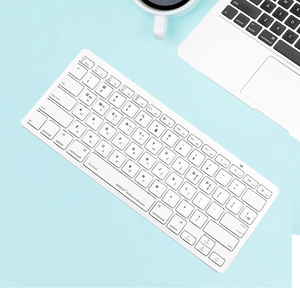 3pcs White Keyboard Sticker for Russia Korean Arabic Spanish Keyboard Replacement, Universal Stickers for Computer