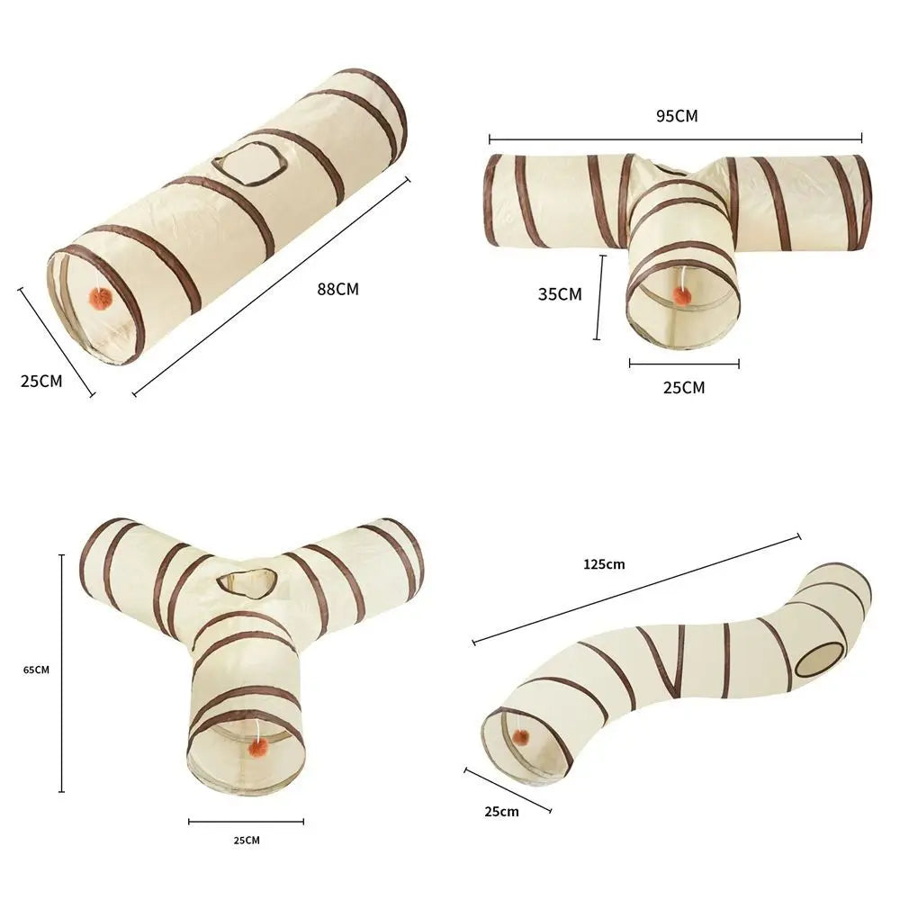 Foldable Steel Wire Cat Tunnel Tube Play Toy