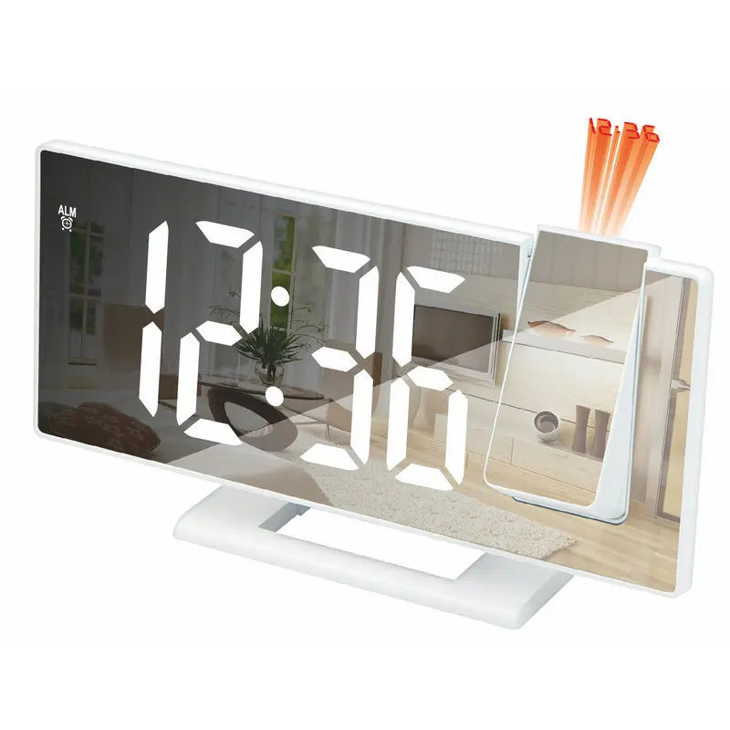Mirror multifunctional projection alarm clock Intelligent luminous clock Bedroom large screen digital clock wall projection alar