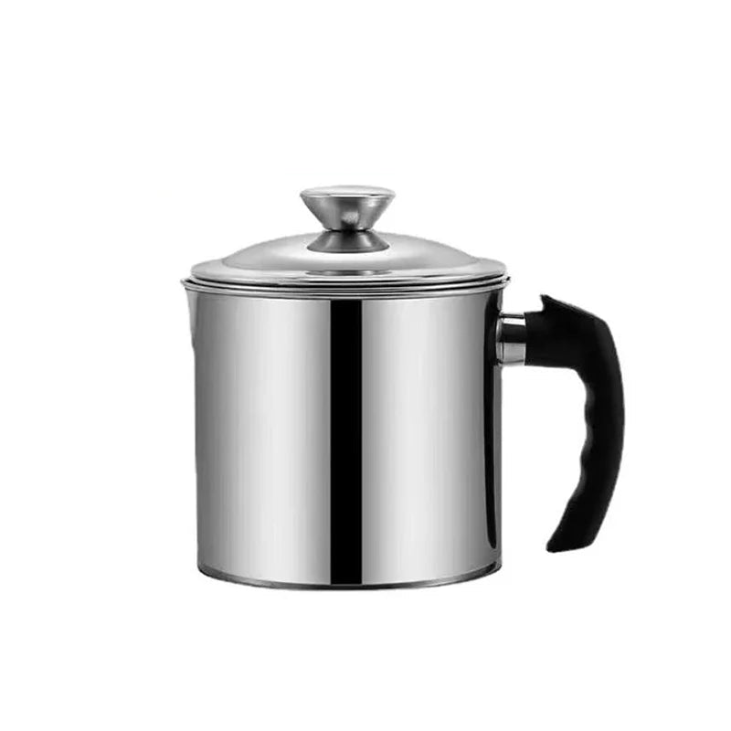 Stainless Steel Oil Filter Pot with Heat-Resistant Handle