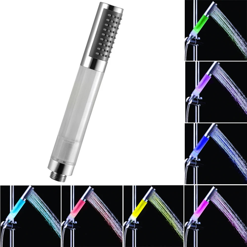 7 Colors Led Shower Head Led Faucet Auto Changing Tap Nozzle Handheld Round LED Anion SPA Bathroom Shower Head Filter Faucet