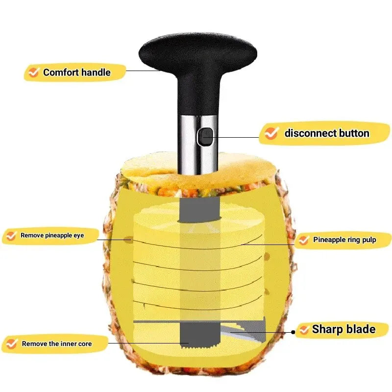 1pc Fatiador de Ananás Descascador Descaroçador Aço Inoxidável Ferramentas de Fruta Utensílios de Cozinha Acessórios de Cozinha Gadgets de Cozinha