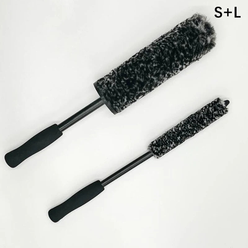 Microfiber Wheels Brush Non-Slip Handle Easy Cleaning Car Fiber Brush Wheel Cleaning Brush Detailing Brushes For Auto Motorcycle