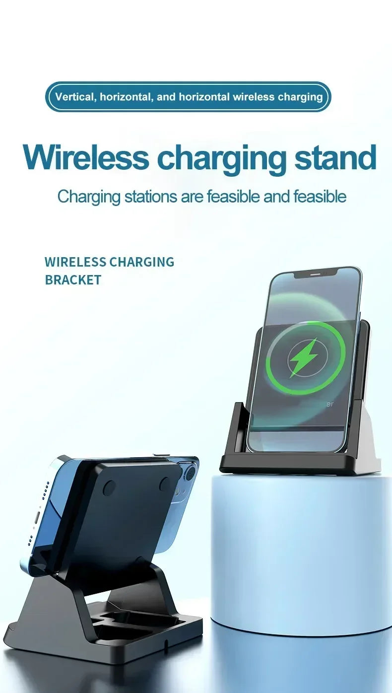 30W Wireless Charger Removable Desktop Vertical Holder Stand For iPhone 16 15 14 13 12 Samsung S25 Xiaomi 15 Quick Charging Dock