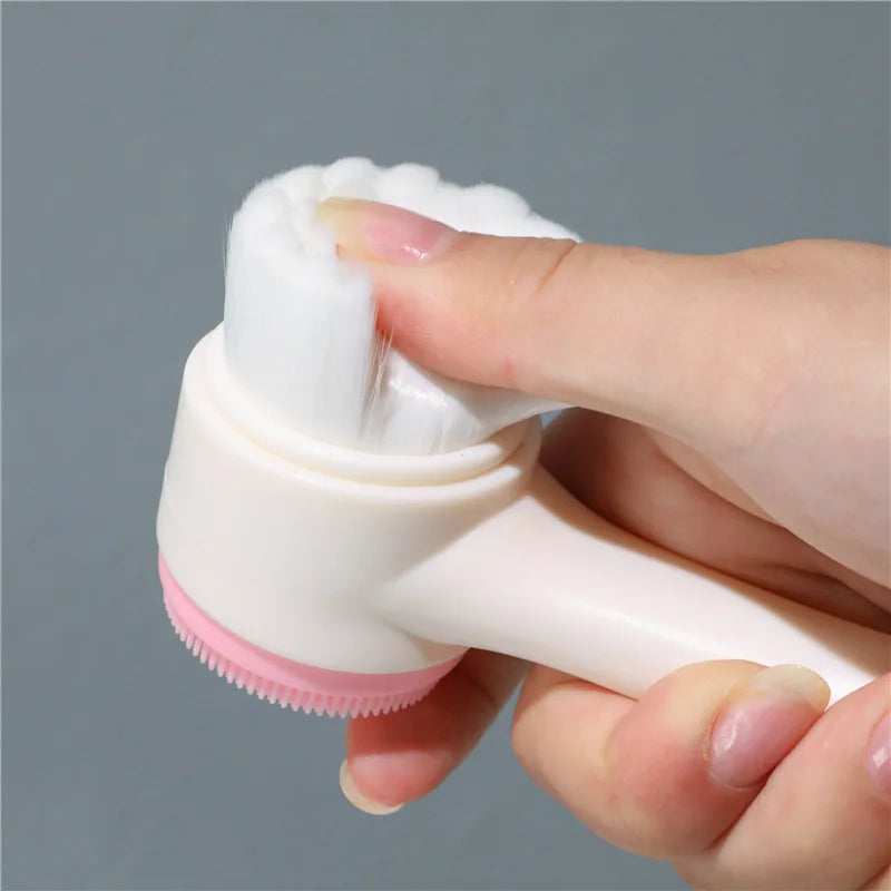 Dual-Sided Silicone Pet Paw Cleaner and Massage Grooming Brush
