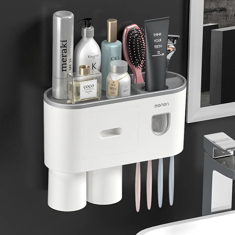 Automatic Toothpaste Squeezer Dispenser Waterproof Uv Toothbrush Sterilizer Drying Holder Children Bathroom Vanity Accessories