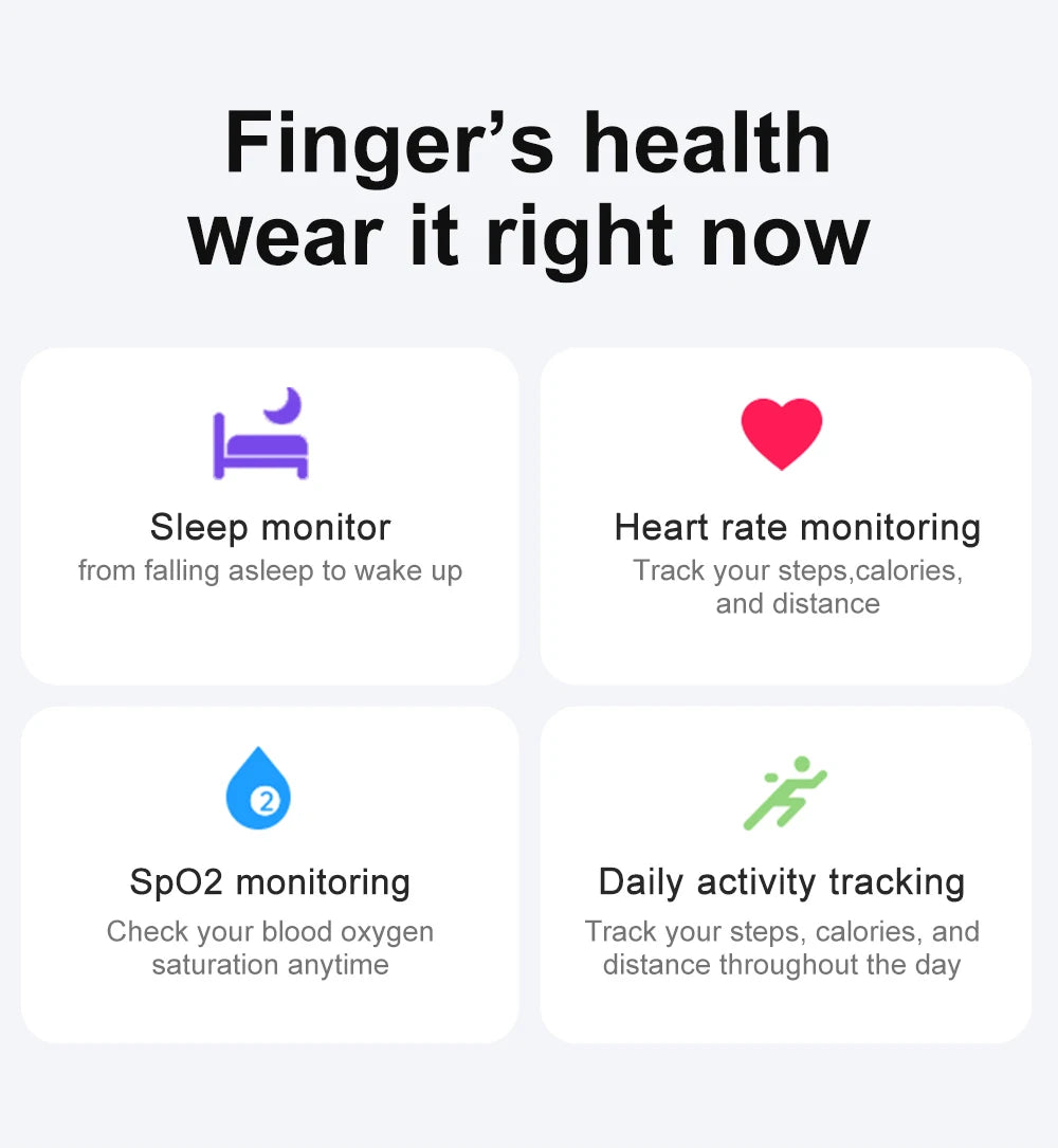 Anel Inteligente COLMI R02 – Monitor de Saúde e Fitness à Prova de Água 5ATM