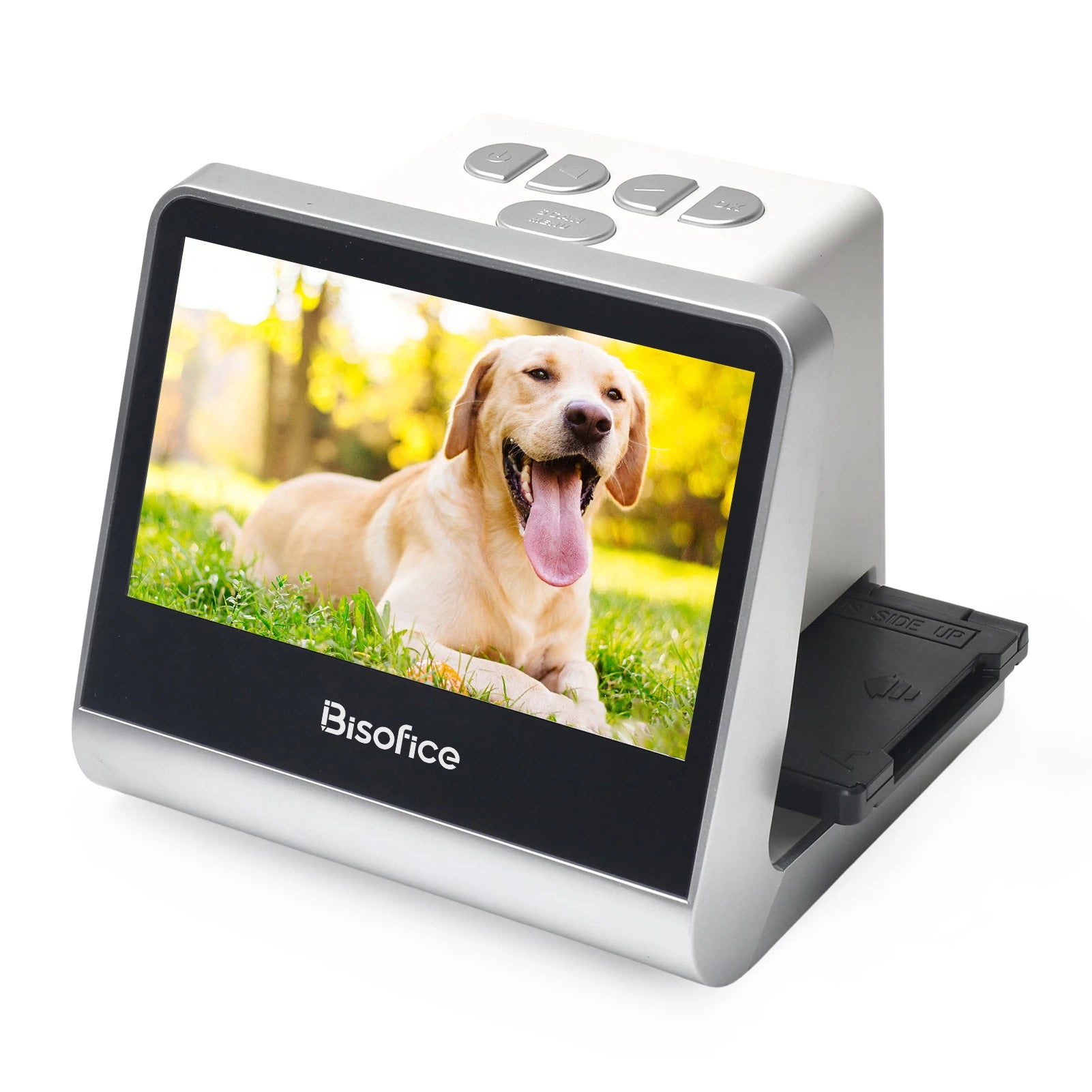 Bisofice Film and Slide Scanner 5'' LCD Screen for 135 Film/126KPK /110 Film/Super8/ Monochrome/Slide to Digital JPEG Photos