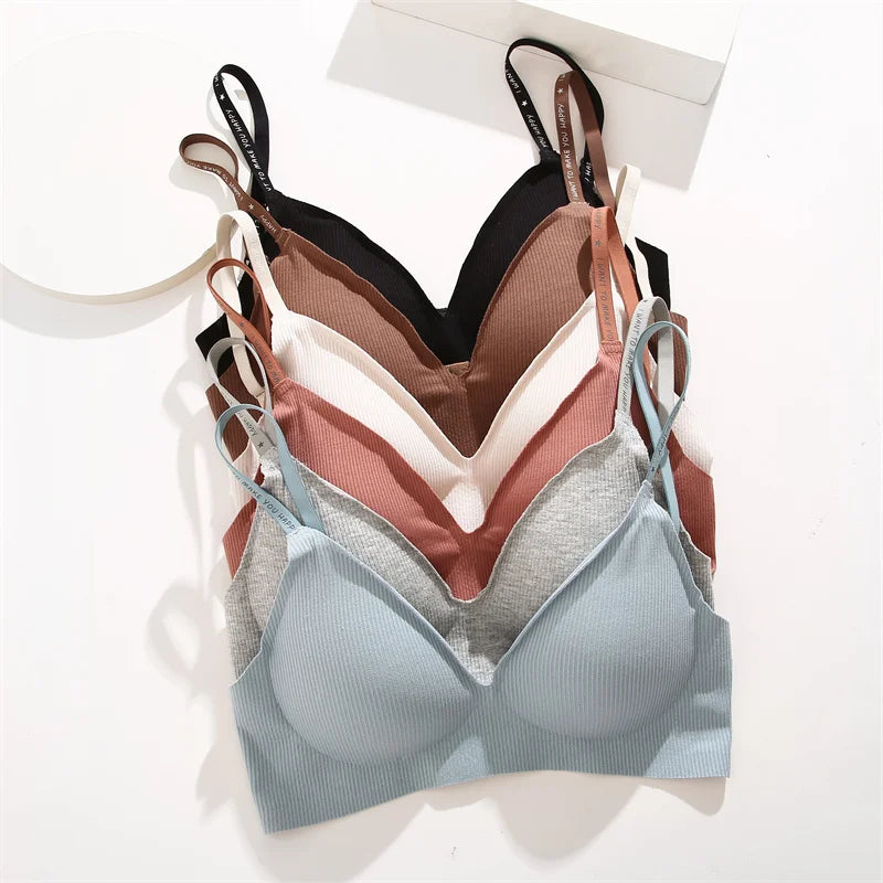 3-Pack Seamless Wire-Free Plunge Push Up Bras