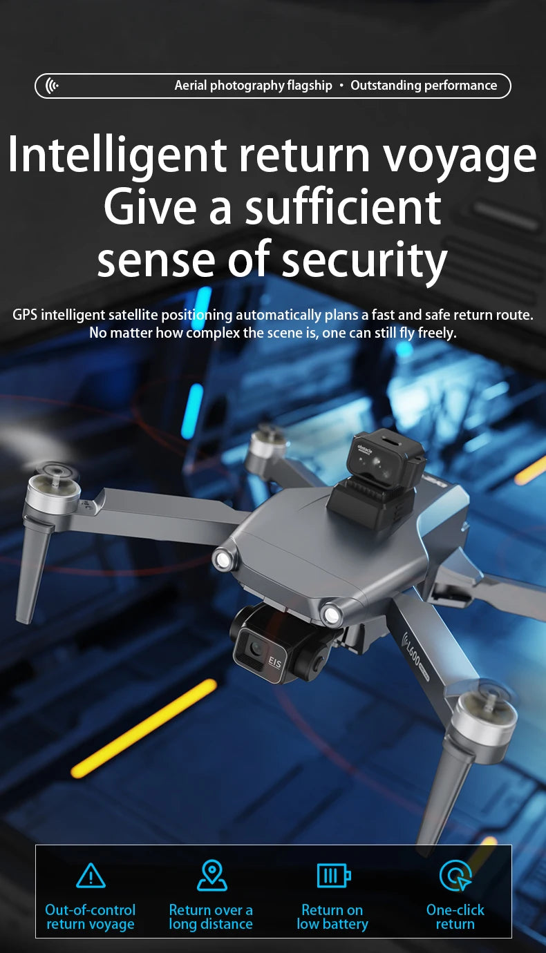 L600-1 Pro MAX 4K Professional Drone With HD Camera 3-Axis Gimbal GPS Dron 360° Obstacle Avoidance 5G WIFI RC Quadcopter Toys