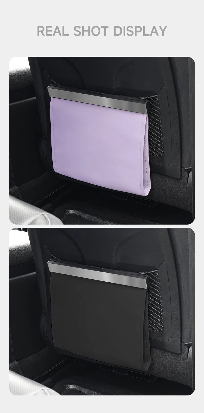 New Car Trash Bag Superior PU Leather with LED Light and Magnet Closure Design Waterproof Vehicle Rubbish Container Garbage Can