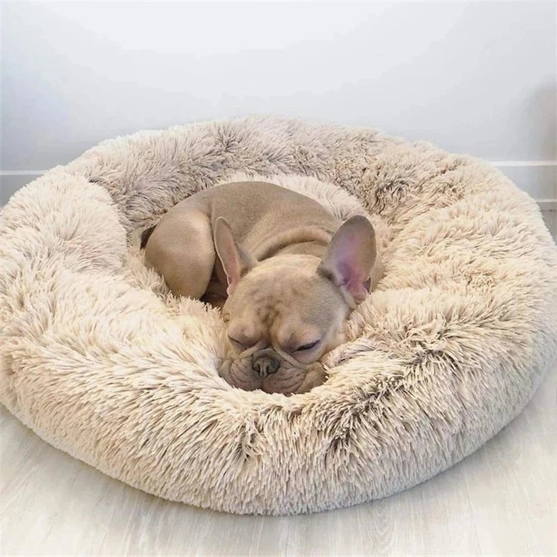 Cama Para Animais De Estimação Super Macia Para Gatos Pelúcia Tamanho Normal Lavável Cama Calmante Cama Donut Artefacto De Dormir Confortável Adequado Para O Inverno