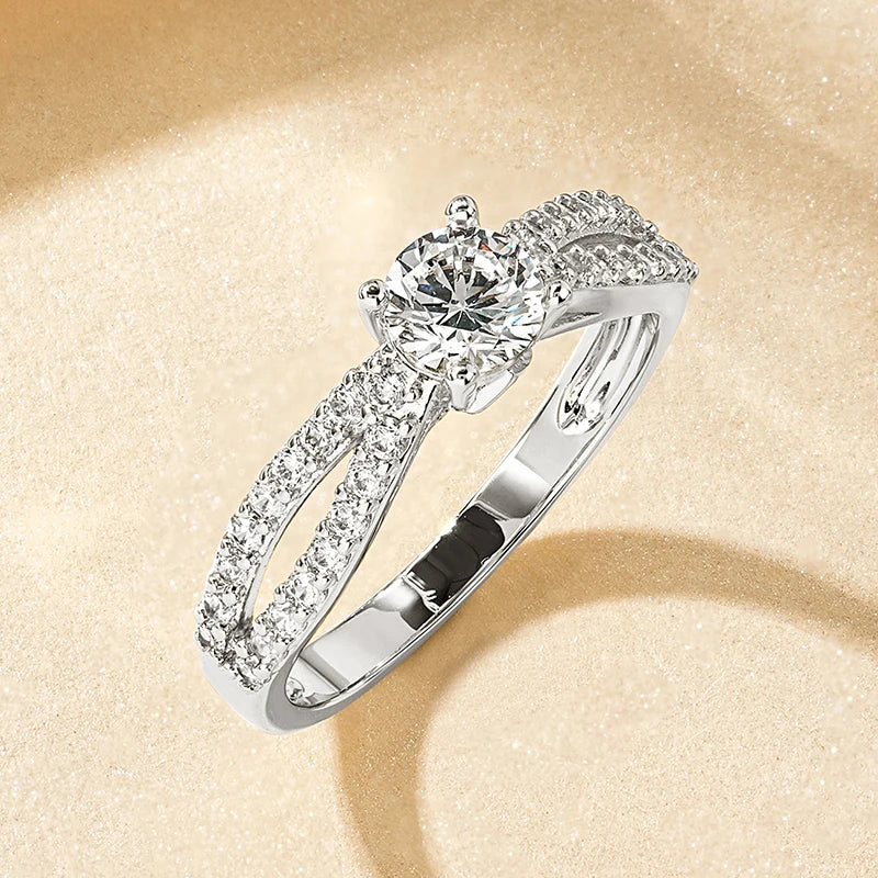 14k Gold-Style Plated Infinity Love Round Cut CZ Ring