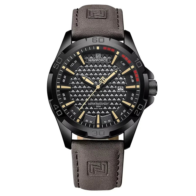 Naviforce NF8023 Quartz Calendar Business Sport Leather Watch