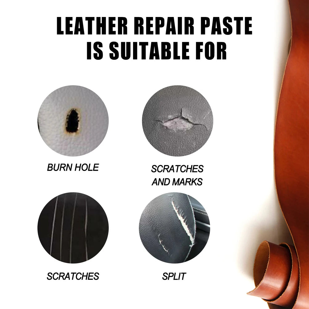 60/20ml Leather Repair Filling Paste Compound Leather Restoration Cream Car Leather Car Repair Scratches Cracks Sofa Auto Seat