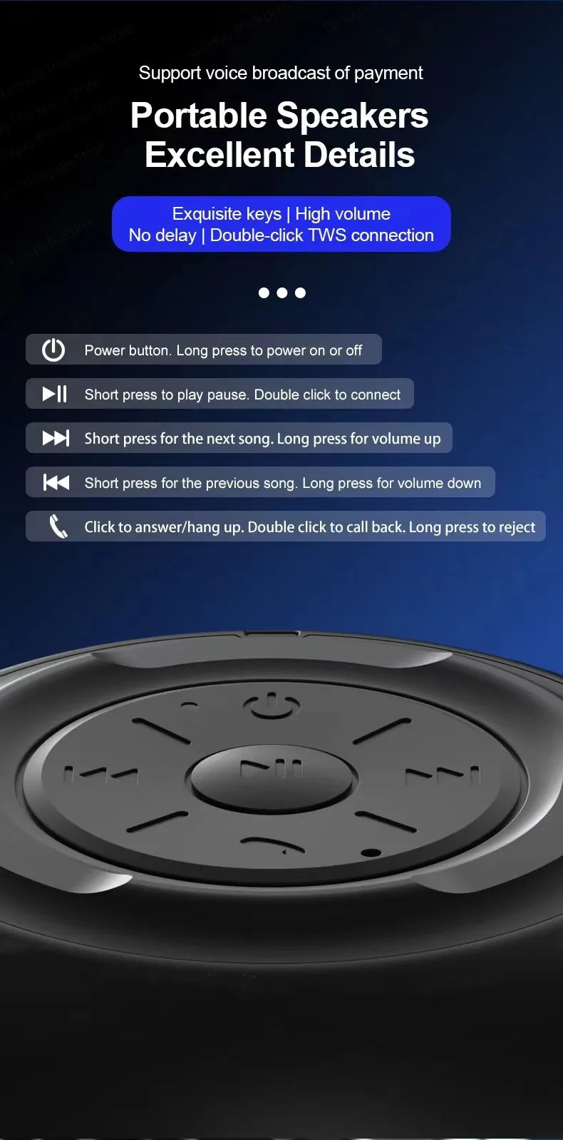 Lenovo K3 Pro 5.0 Portable Bluetooth Speaker Stereo Surround Wireless Bluetooth Speakers Music Audio Player Loudspeaker