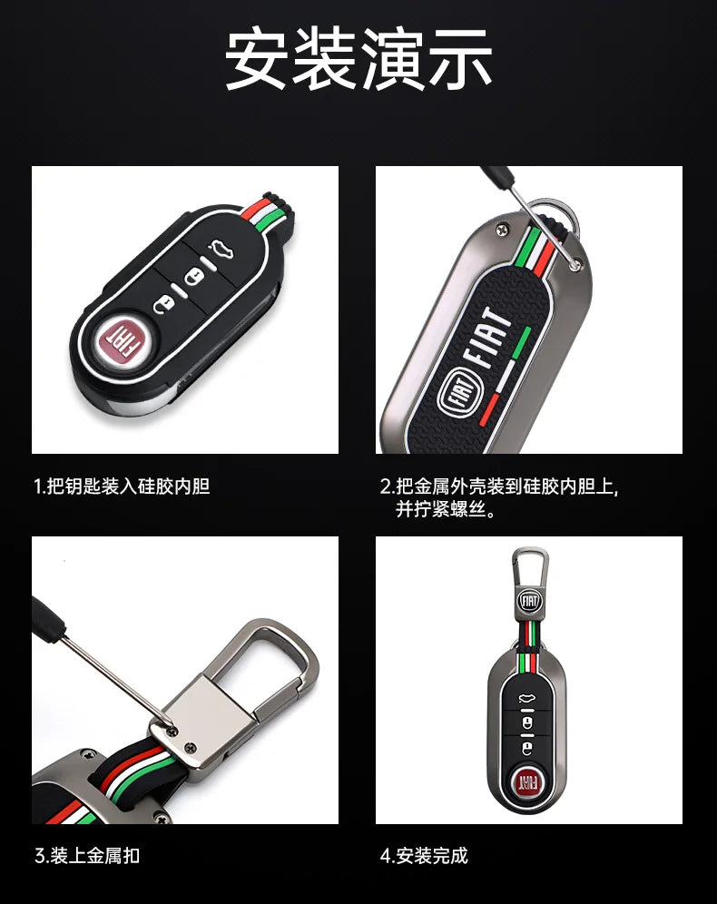 Car Remote Key Case Cover Protector for Fiat Ducato 500 500L Panda Grande Punto Lancia Musa Accessories Keychain Holder Shell