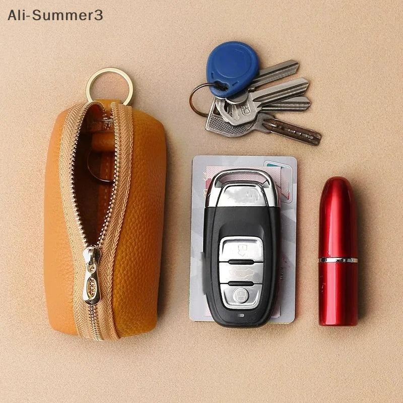 PU Leather Car Key Case Men Women Wallets Housekeeping Keys Covers Zipper Storage Pouch Card Bags