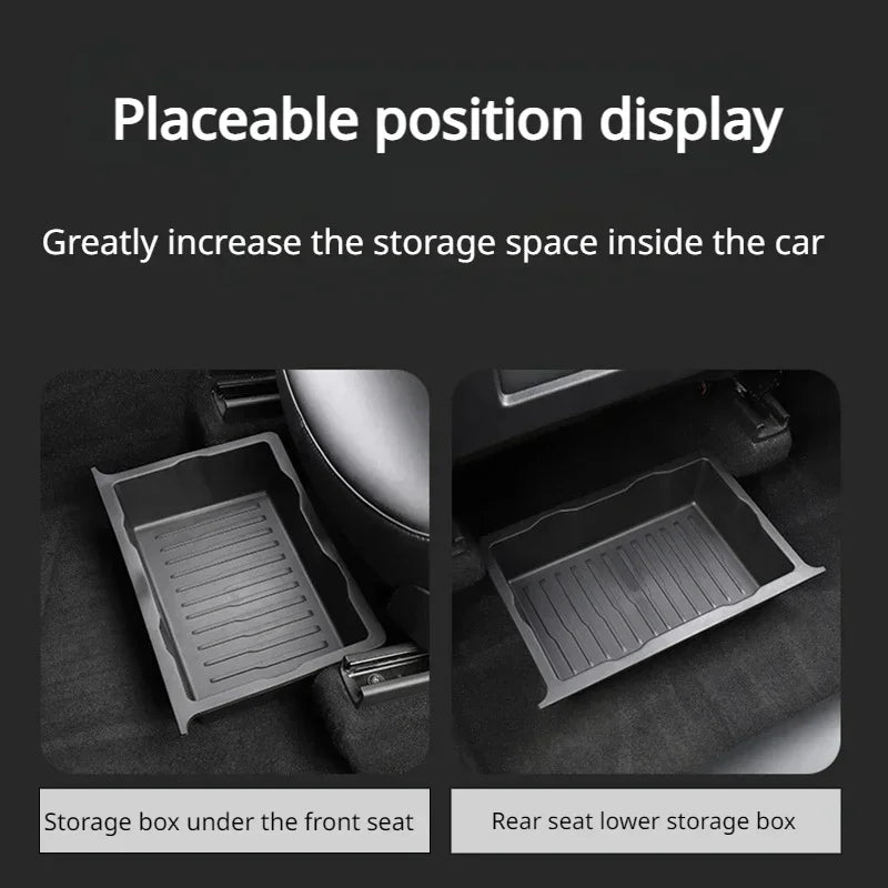 Tesla Model Y 2021-2024 Underseat TPE Hidden Storage Drawer