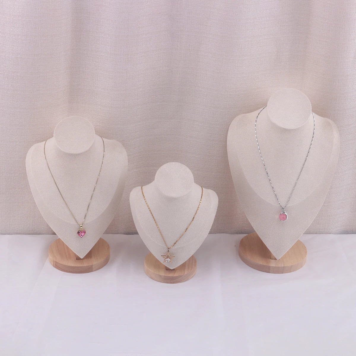 Velvet Portrait Necklace Jewelry Display Mannequin Bust Stand