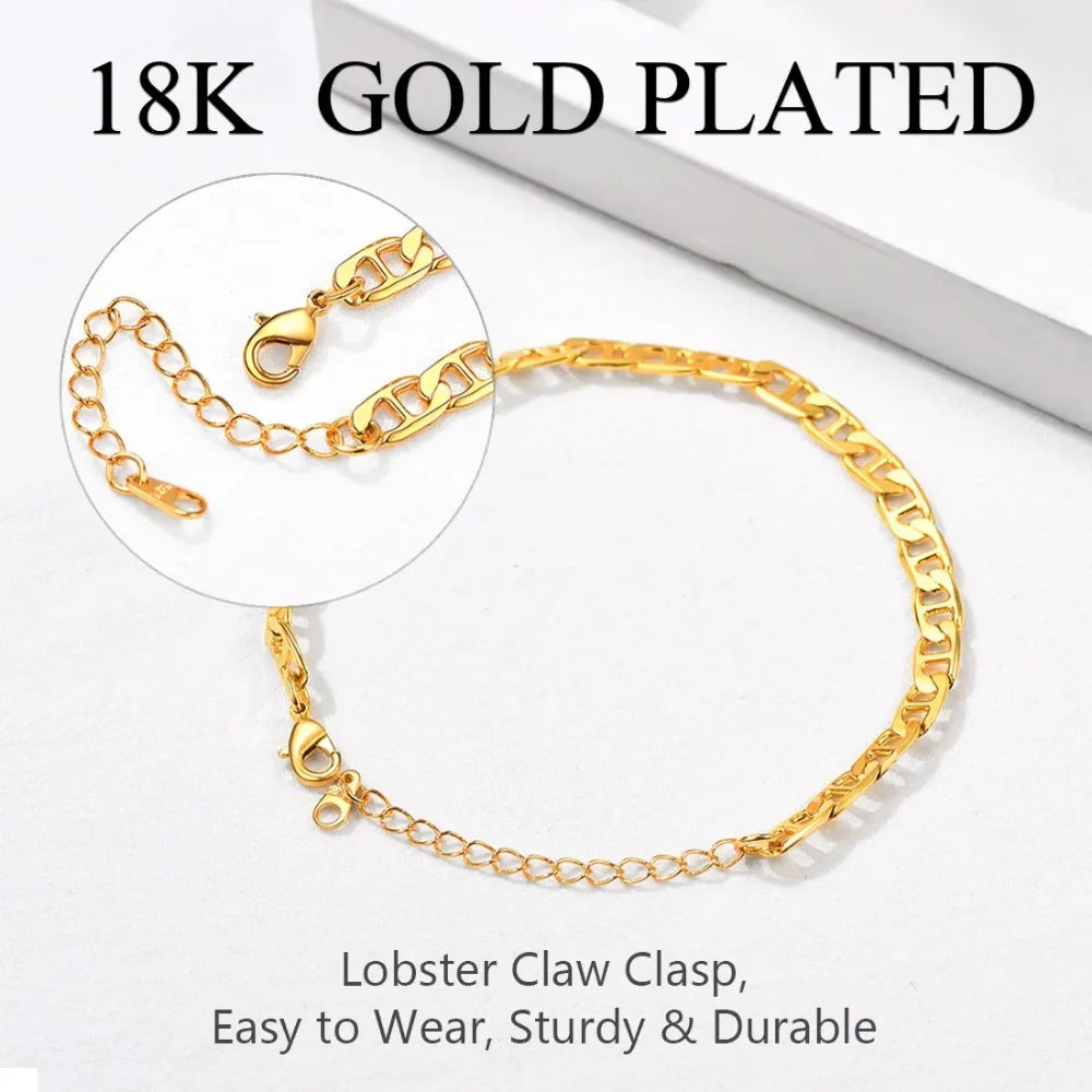 Stainless Steel Multi-Style Anchor and Curb Chain Anklet