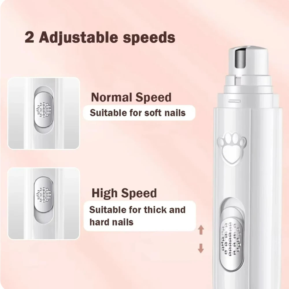 Professional 2-Speed LED Pet Nail Grinder & Polisher Wheel