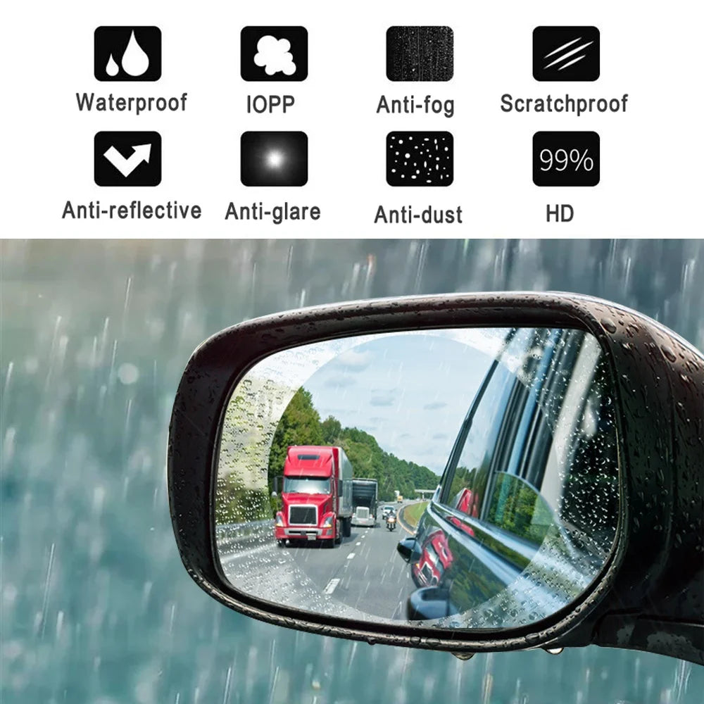 Car Rearview Mirror Anti Fog Film Universal Waterproof Film Window Glass Anti-Fog Anti-reflective Sticker Clear Auto Accessores