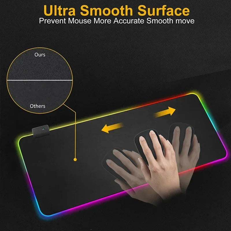 Large Keyboard Mats Fashion Chinese Dragon RGB Gaming Mousepad Big LED Mat PC Deskmat Luminous Mouse Pad Table Rug With Backlit