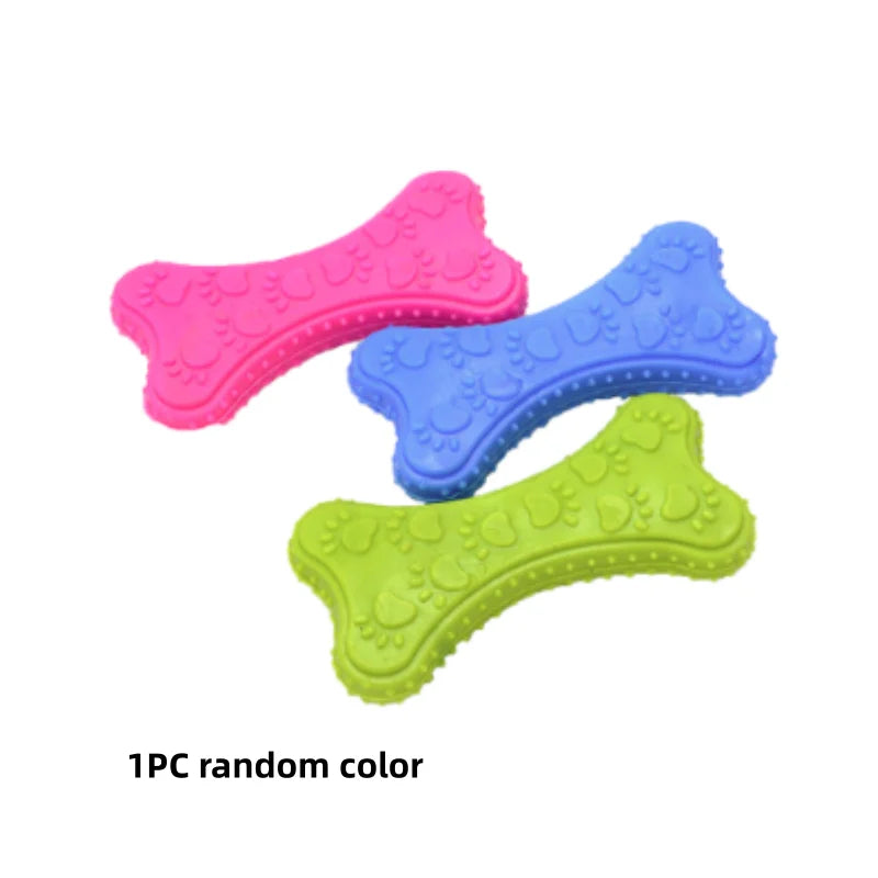 Small Dog Rubber Bone Chew Toy Bite-Resistant Training Tool