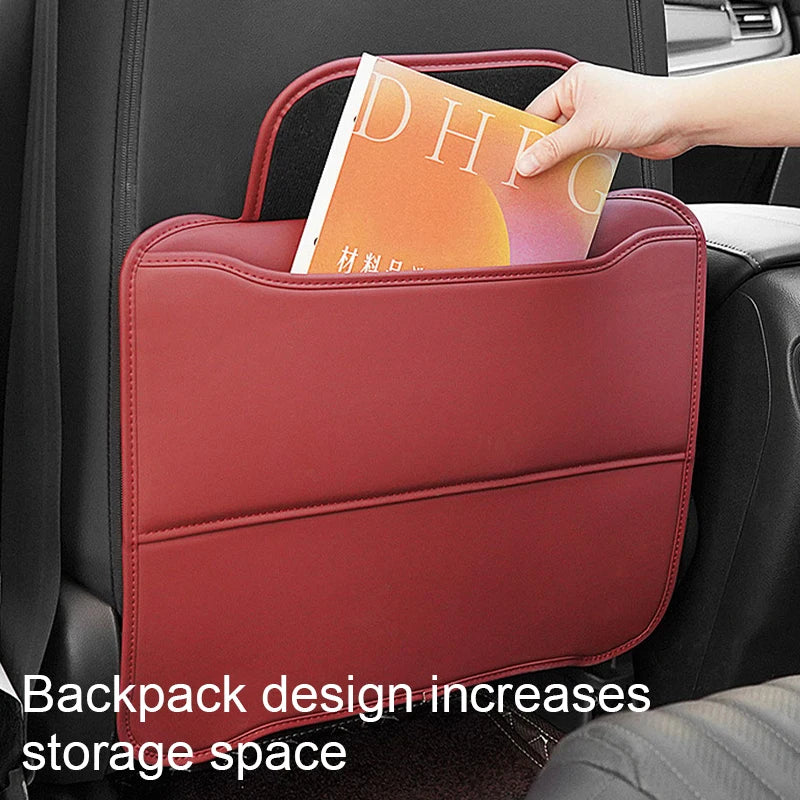 BLALION PU Leather Car Anti-kick Pad Auto Seat Back Organizer Storage Bag Car Backseat Anti Scratch Protector Pads with Cover