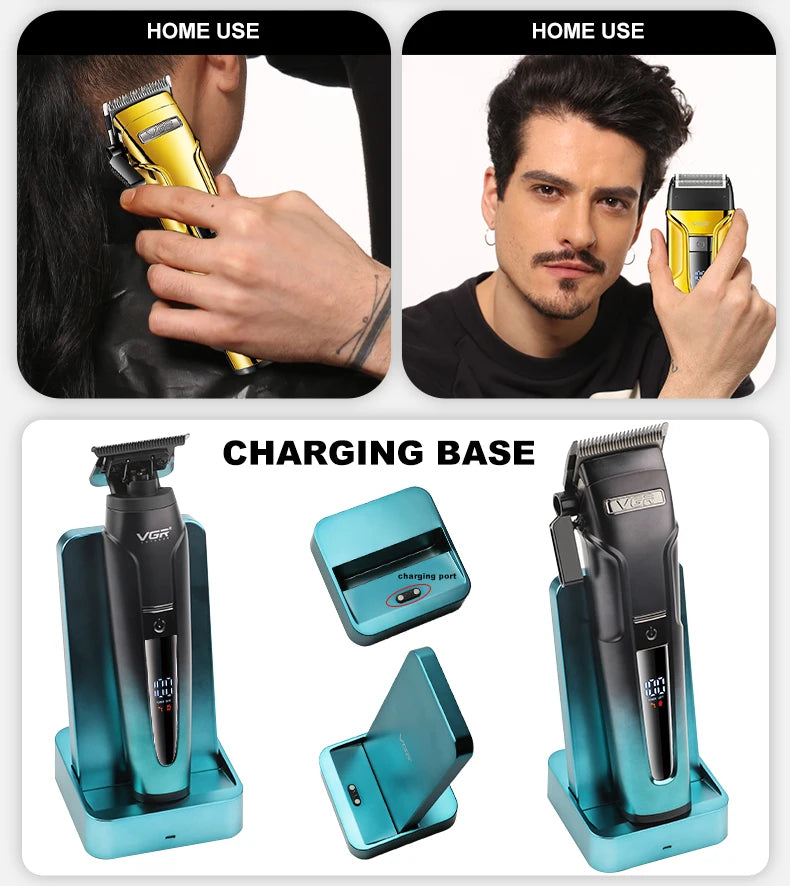 VGR 694 Professional 3-in-1 Clipper Set with Magnetic Dock