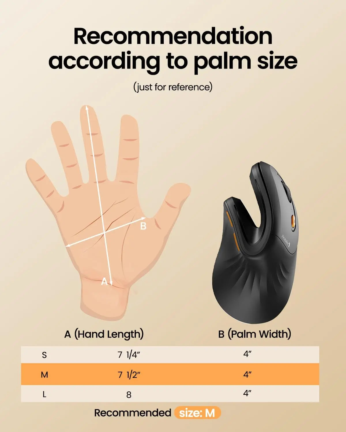 ProtoArc Ergonomic Mouse, EM11 NL Bluetooth Rechargeable Wireless Vertical Mouse 3 Multi-Device Connectivity for Computer/PC
