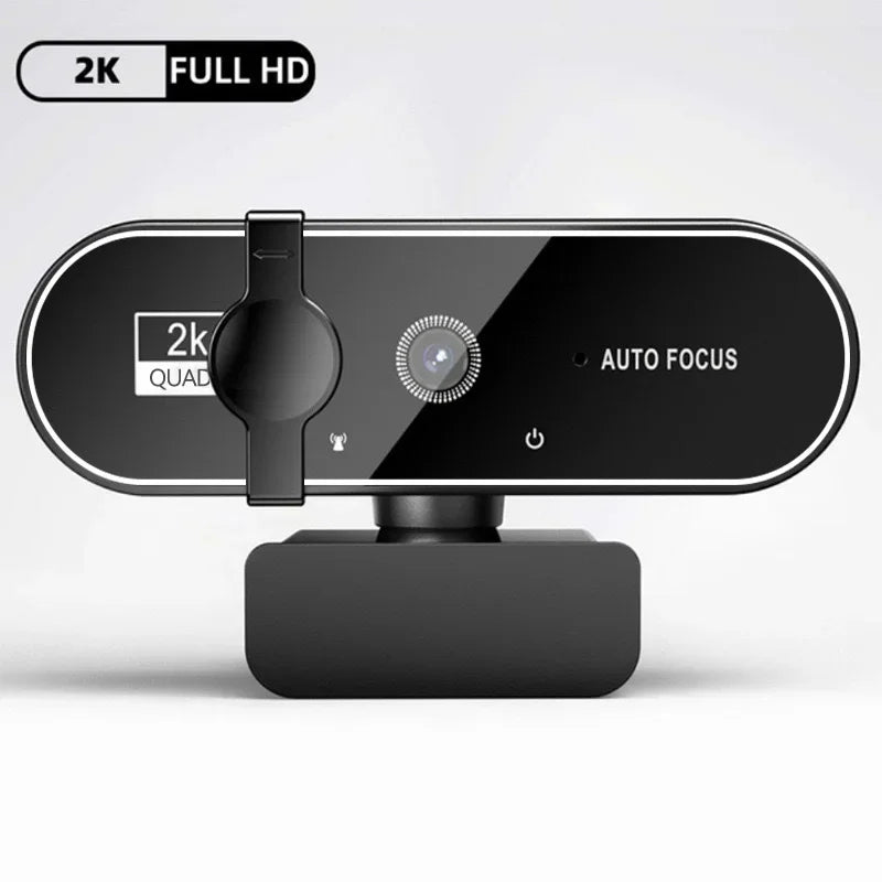 Webcam Mini Lenovo 4K HD Microfone Webcam 2K Full HD Foco Automático USB para PC Portátil Câmara de Gravação de Vídeo com Foco Automático