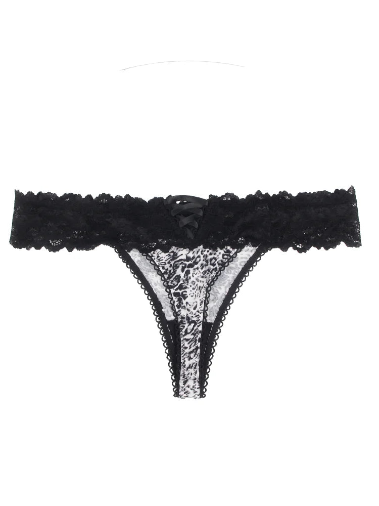 Women's Lace Brazilian Thong Low Waist Panties