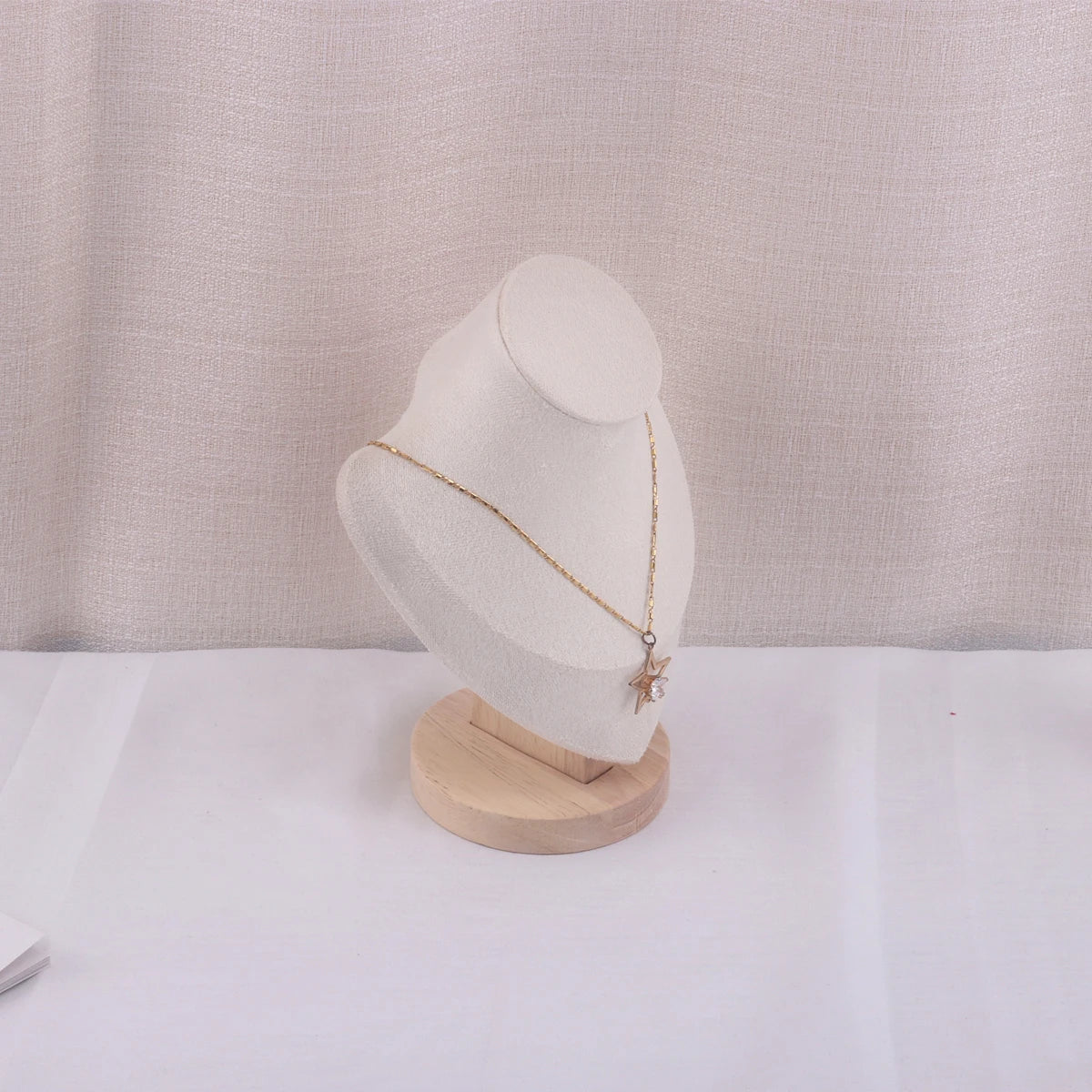 Velvet Portrait Necklace Jewelry Display Mannequin Bust Stand