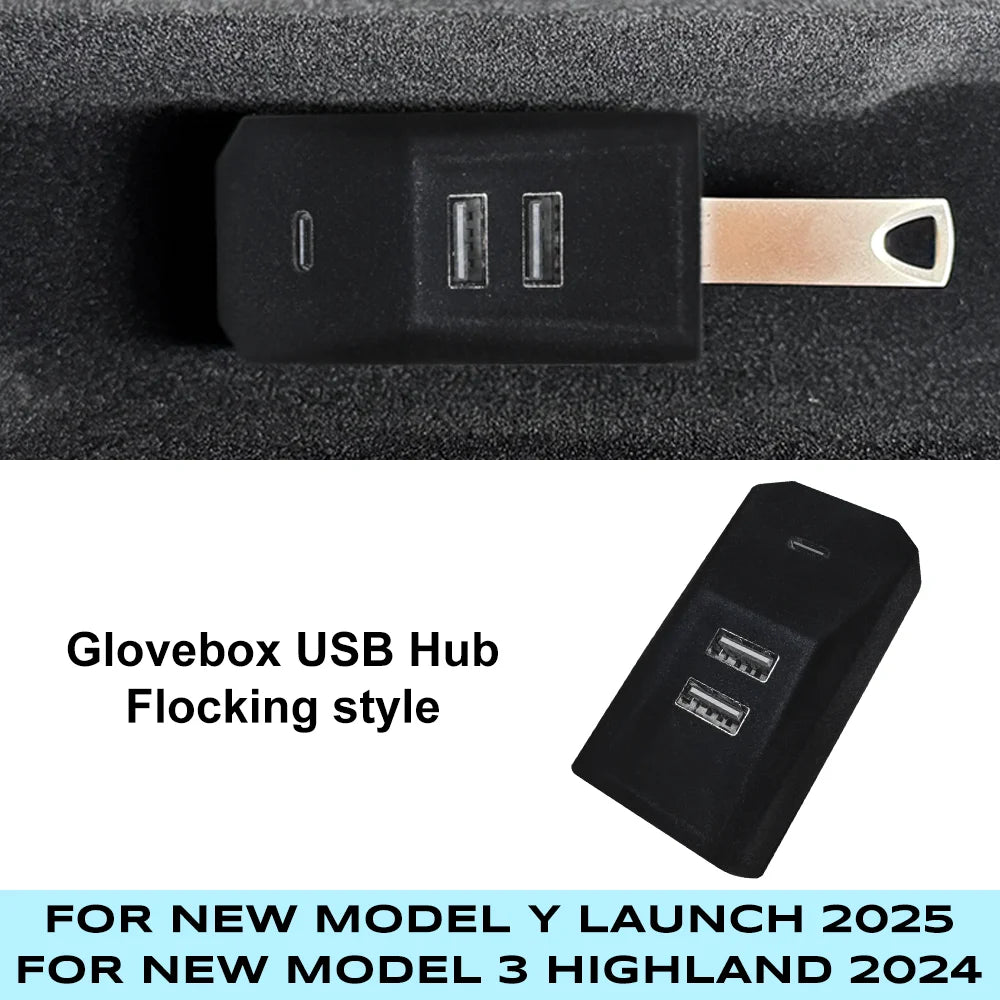 Tesla Model Y Juniper & Model 3 Highland Glovebox USB Hub