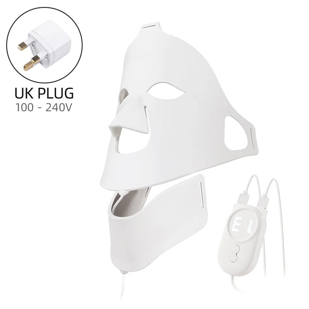 Professional 7-Color LED Facial & Neck Mask – 168 LED Therapy | Medical-Grade Silicone