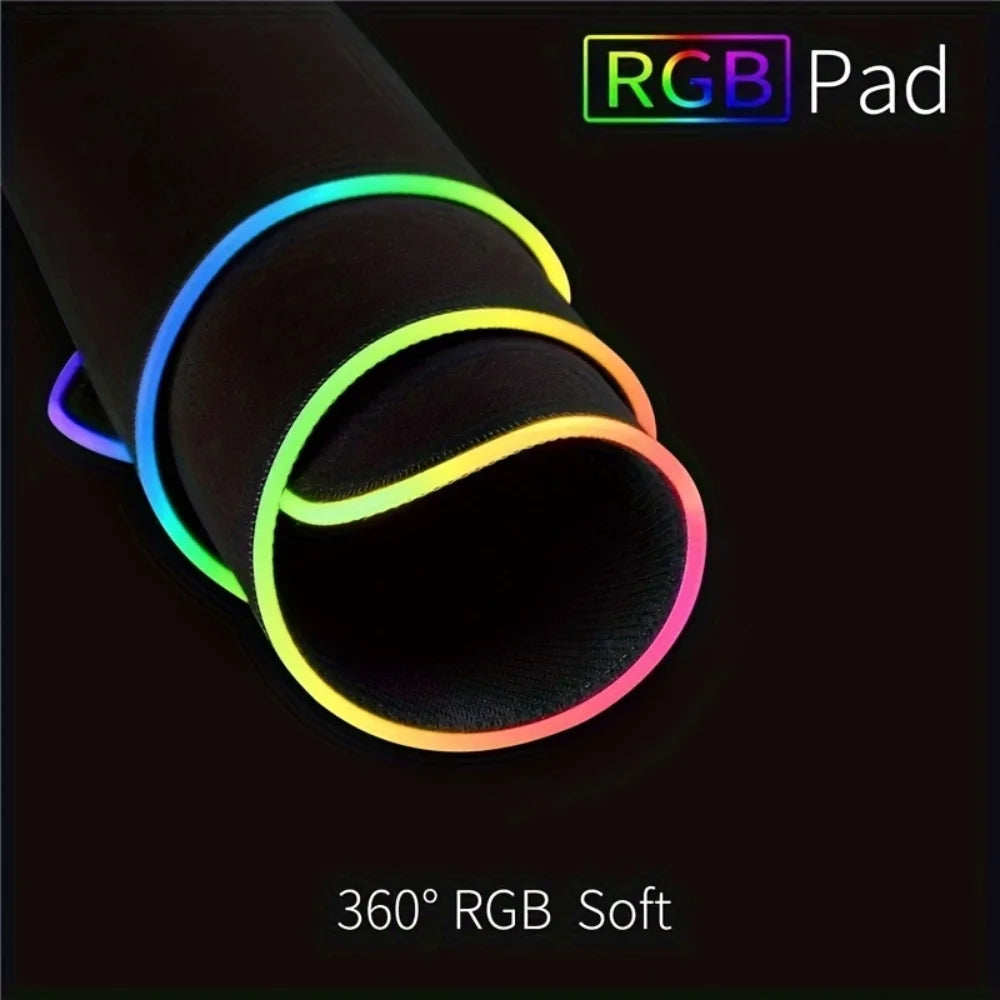 LED RGB Mousepad Keyboard Cover Desk-mat Waterproof Large Gaming Mouse Pad Multi-size Computer Gamer Esports Mouse Pad Backlit