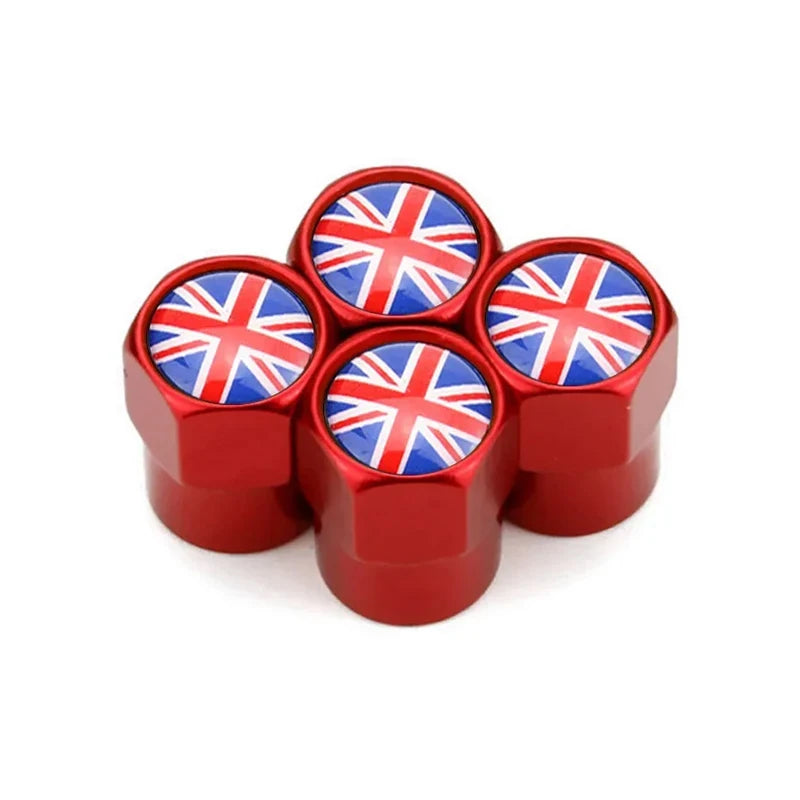 4Pcs UK Flag Car Wheel Tire Stem Air Valve Caps Covers For MINI COOPER S JCW F55 F56 R55 R56 R60 F60 Exterior Auto Accessories