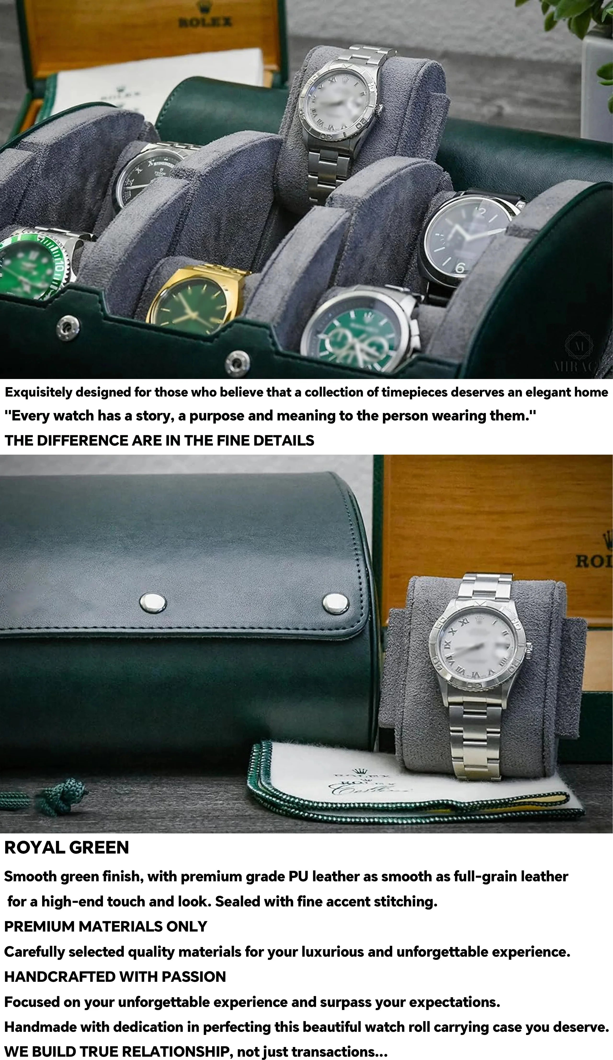 6 Slot Watch Case Storage Box for Men,Watch Travel Case Portable Storage Watch Display Holder for Wristwatches and Smart Watches