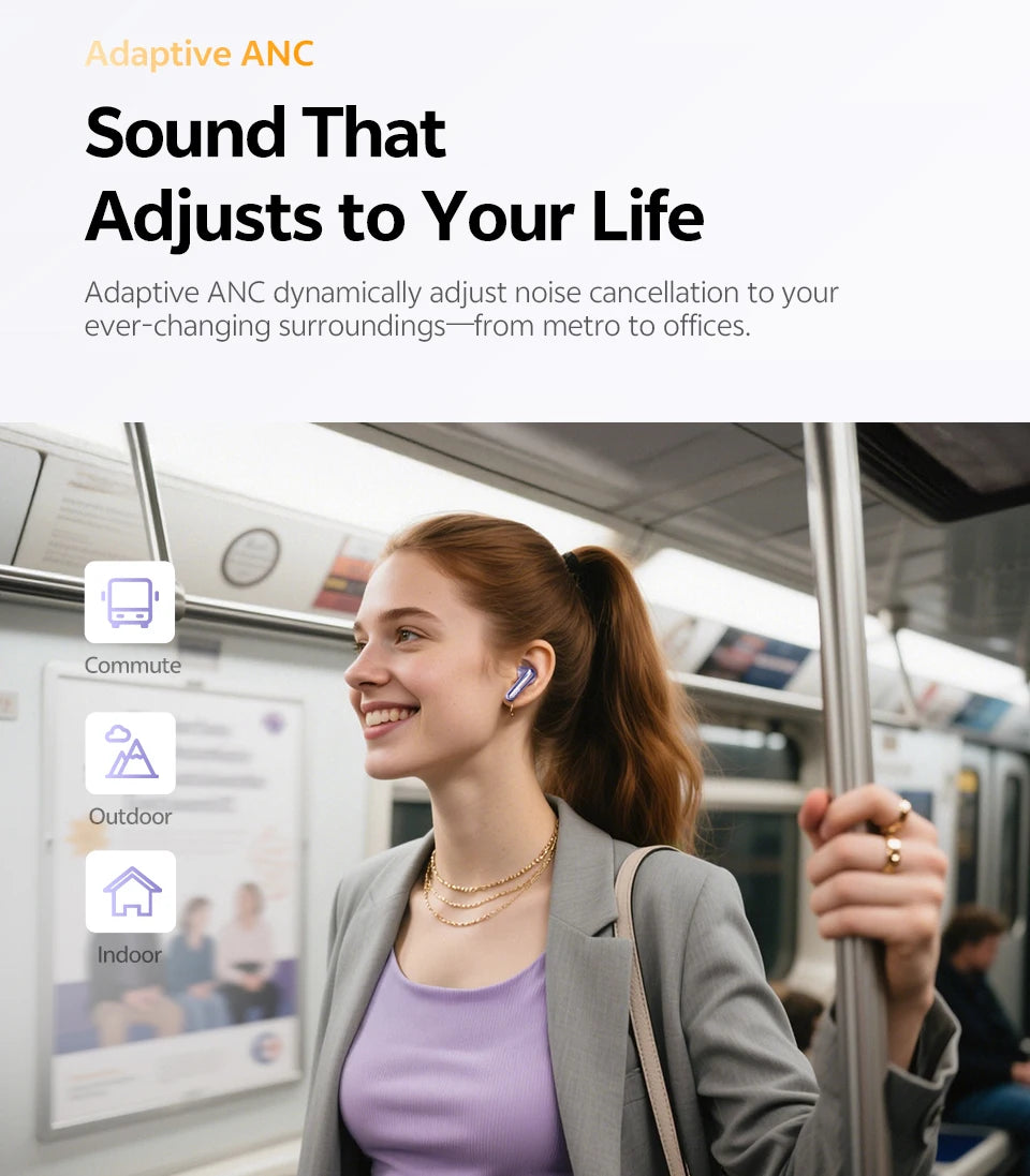 QCY MeloBuds N70 Adaptive ANC Wireless Earbuds